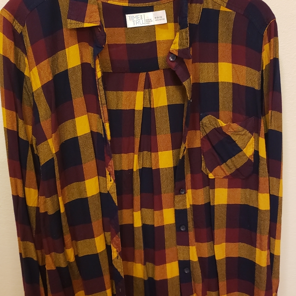 Light material plaid shirt